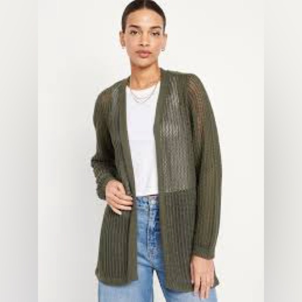 Old Navy / Open Knit Cardigan / olive green / Medium / NWT